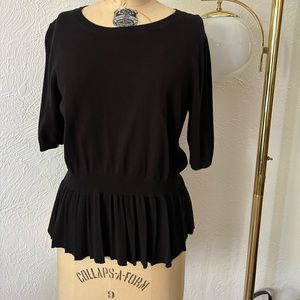 Ann Taylor Factory Black Peplum Sweater